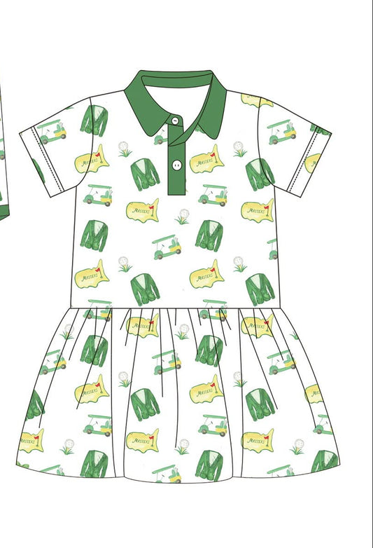 Green & White Golf Dress