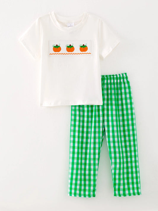 Smocked Pumpkin Pant Set
