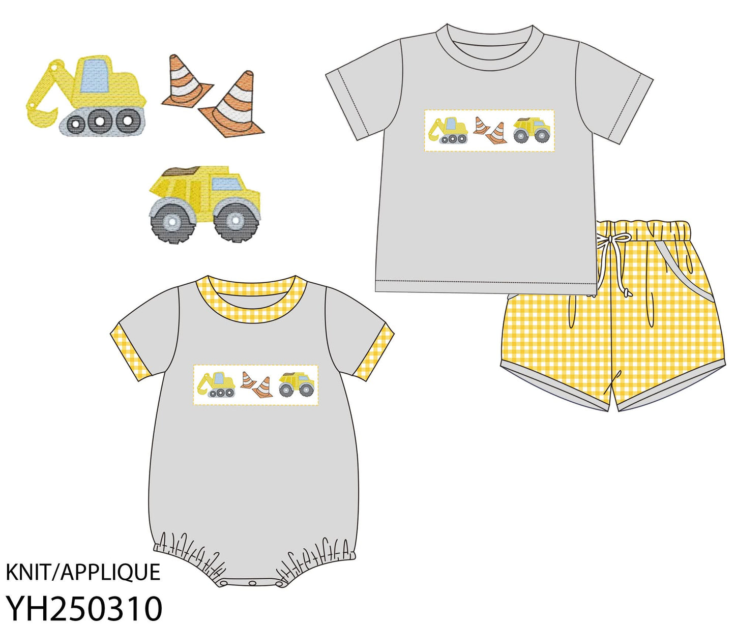Grey & Yellow Plaid Construction