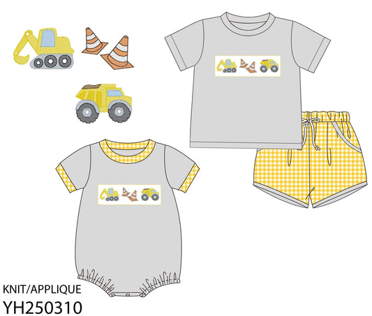 Grey & Yellow Plaid Construction