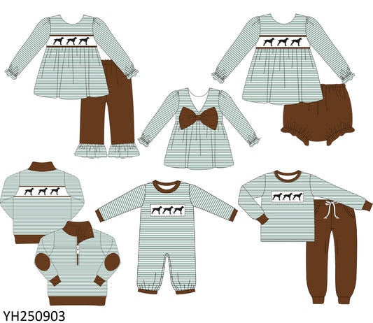 Green Striped Dog Sibling Sets