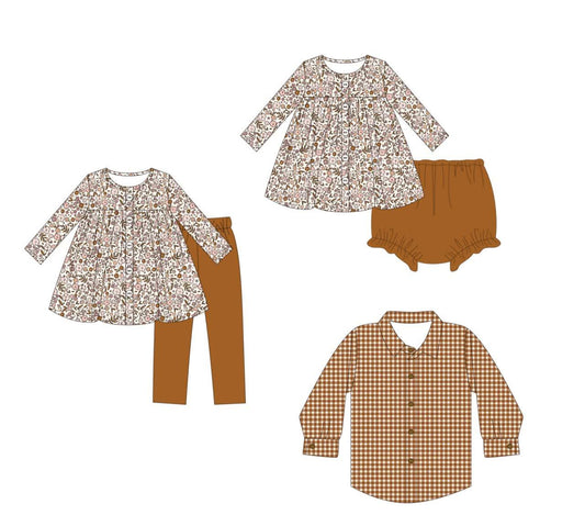 Brown Floral & Plaid