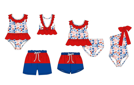 RWB Flowers & Stripes Swim