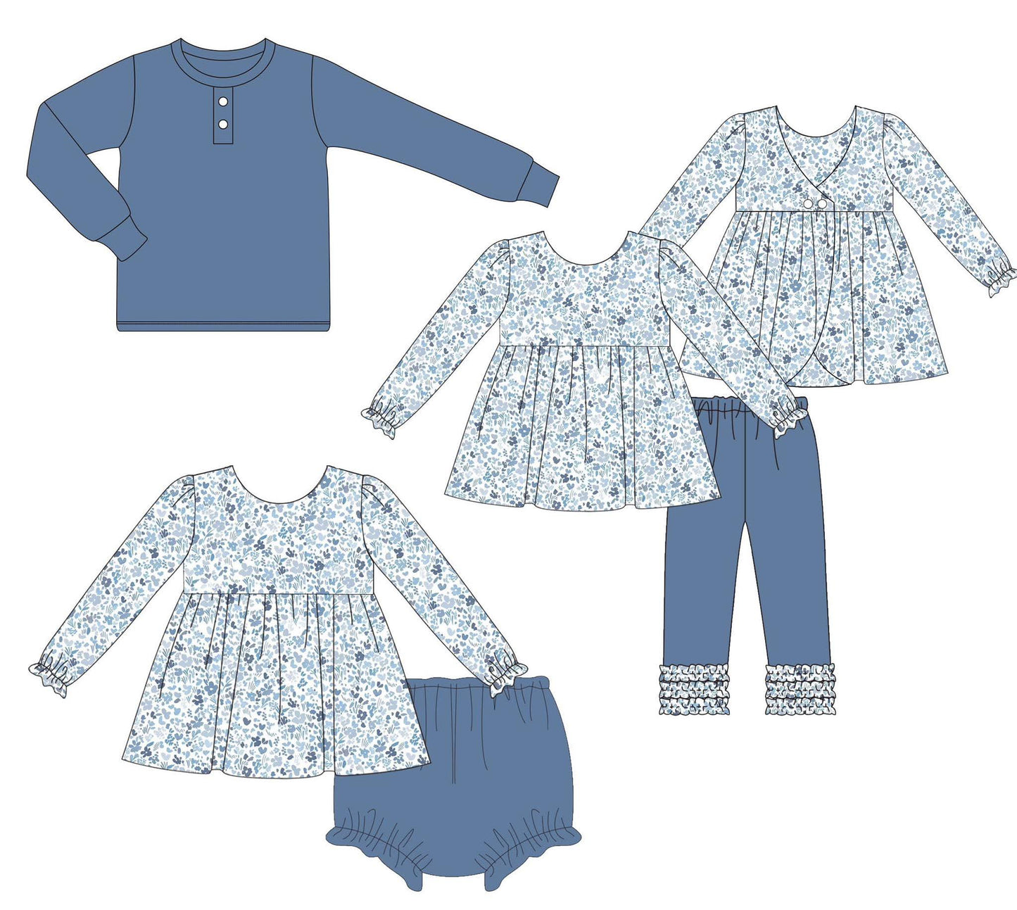 Sapphire Blue Floral