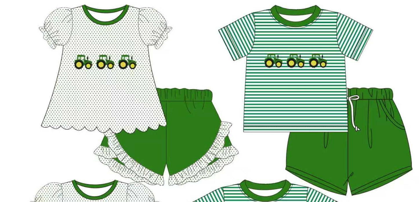 Triple Tractors Sibling Short Sets