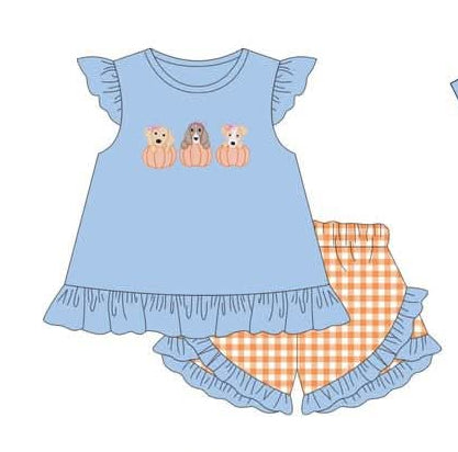 Puppies & Pumpkins Girls Short Set