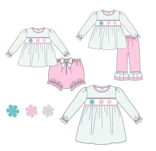 Bitty Dot Triple Snowflake